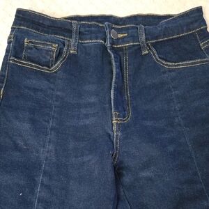 Dark Blue High-Waist Denim Jeans
